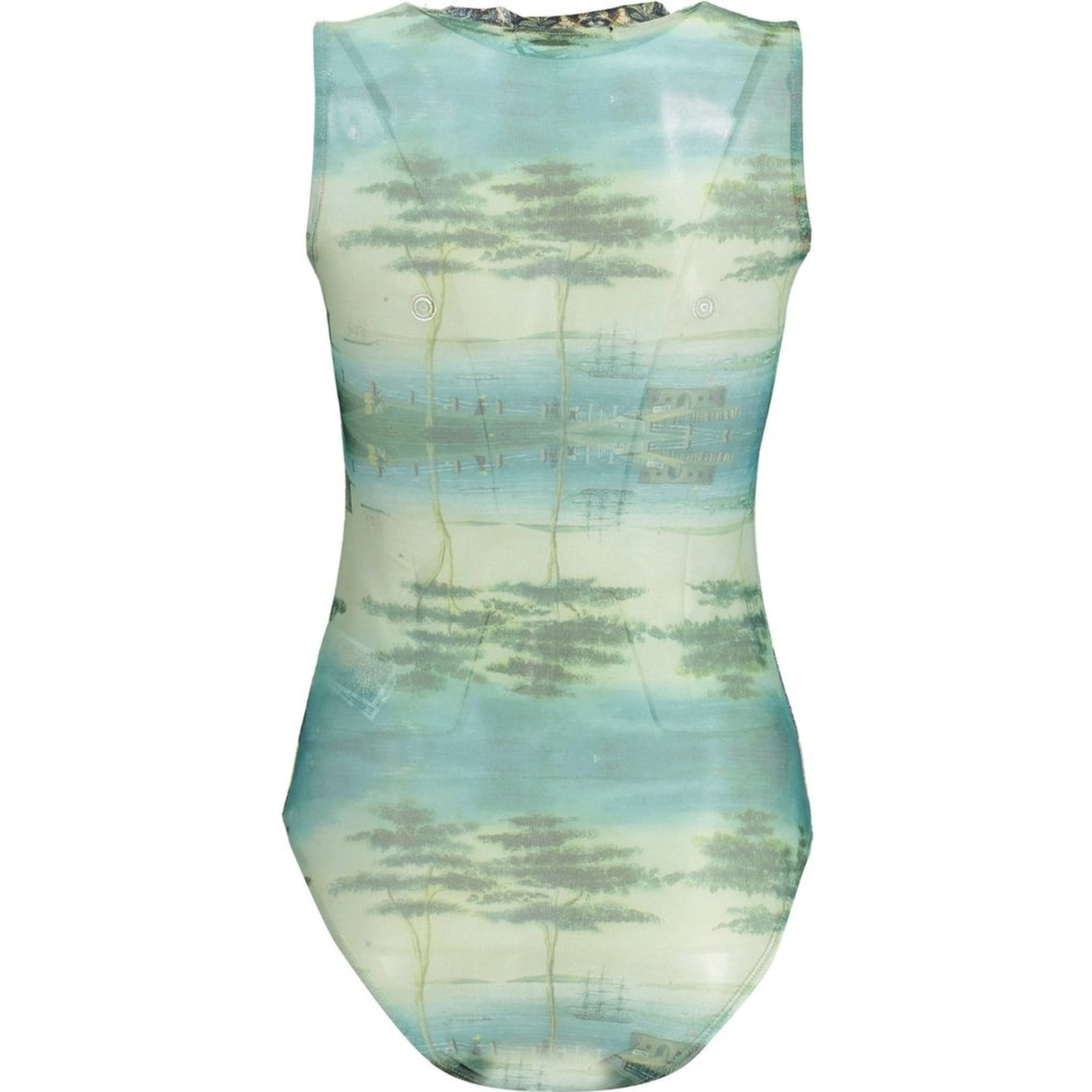 Green Polyester Bodysuit