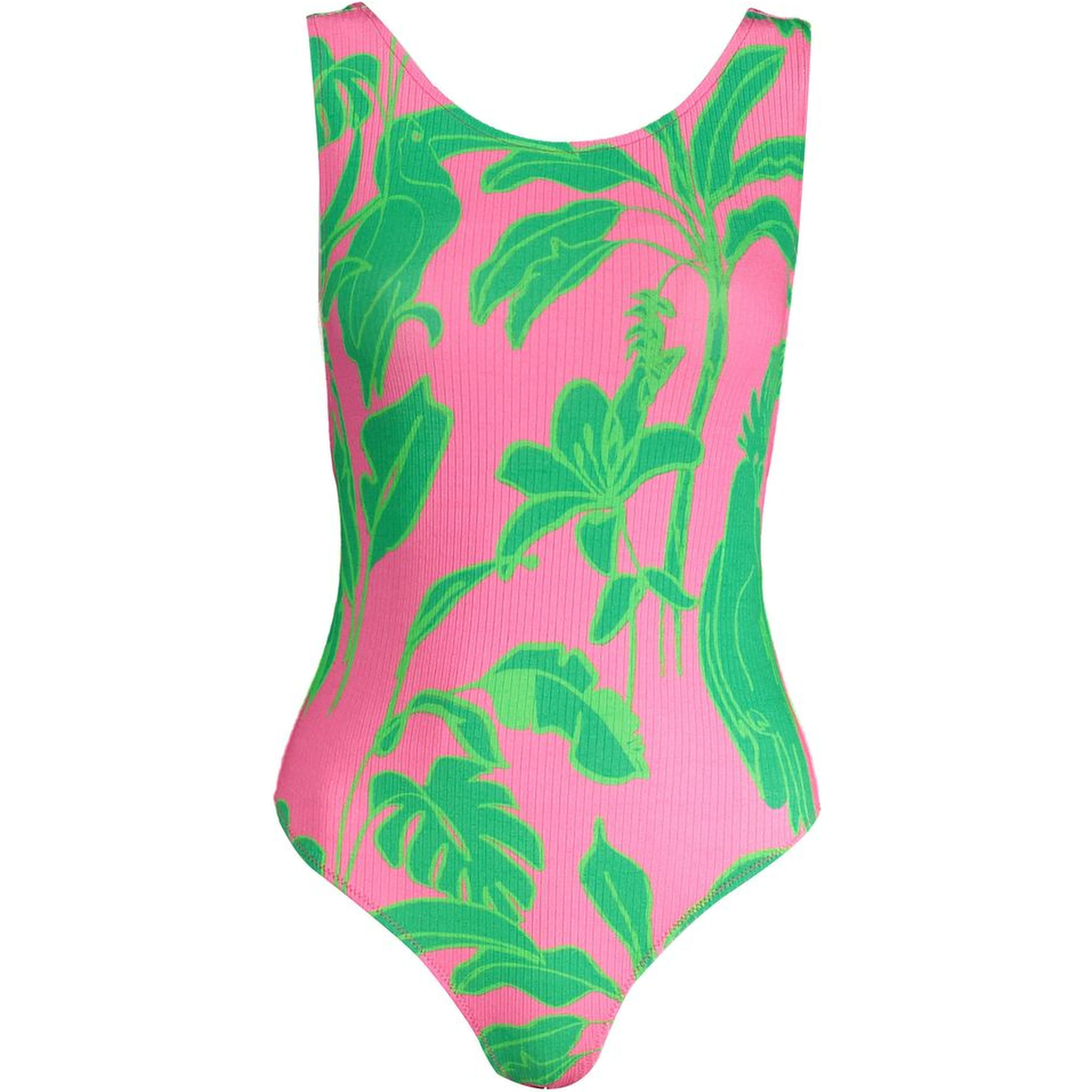 Pink Elastane Bodysuit