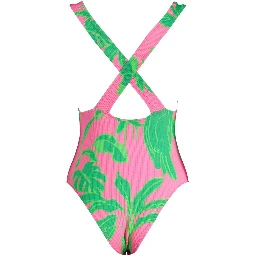 Pink Elastane Bodysuit