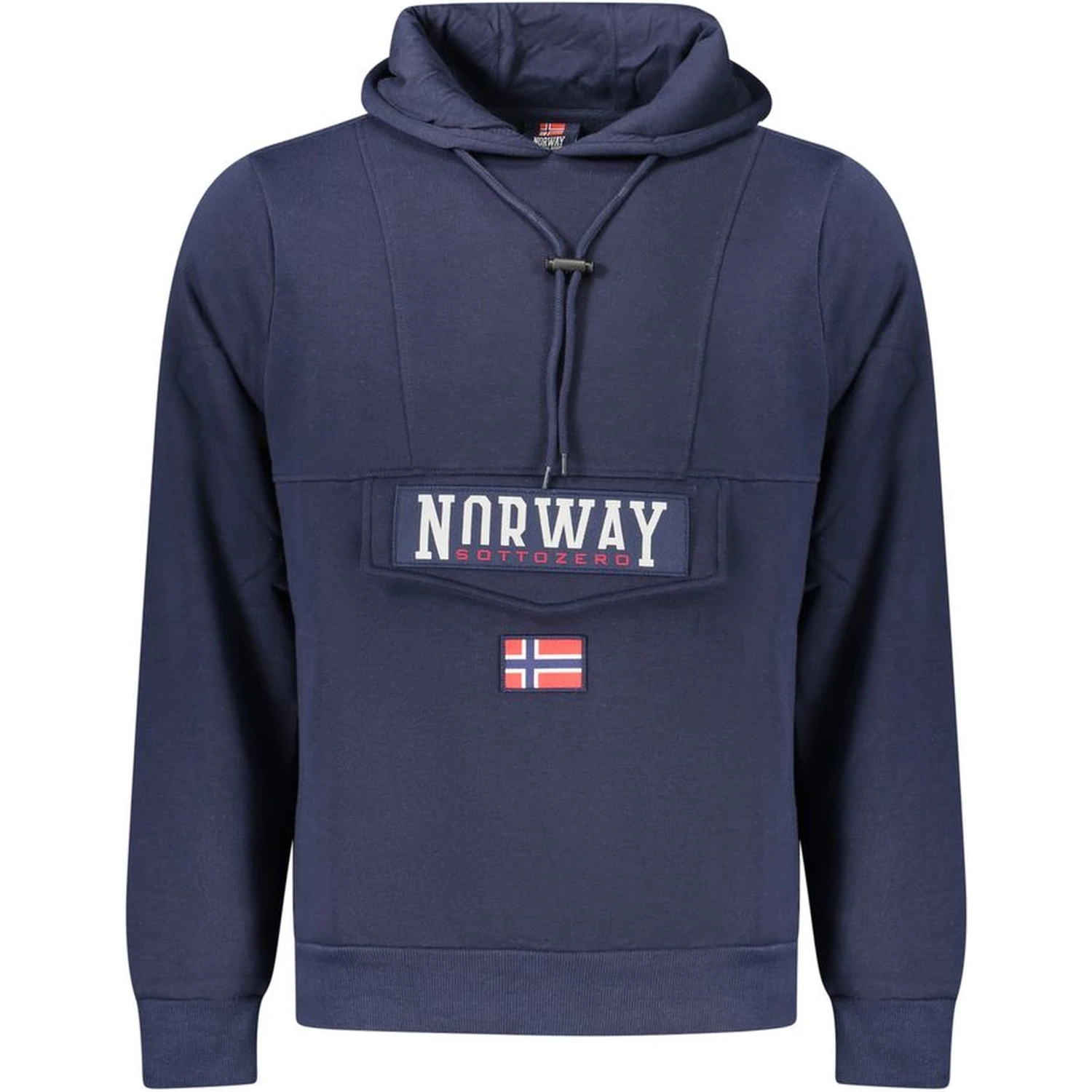 Blue Cotton Mens Hooded Sweatshirt