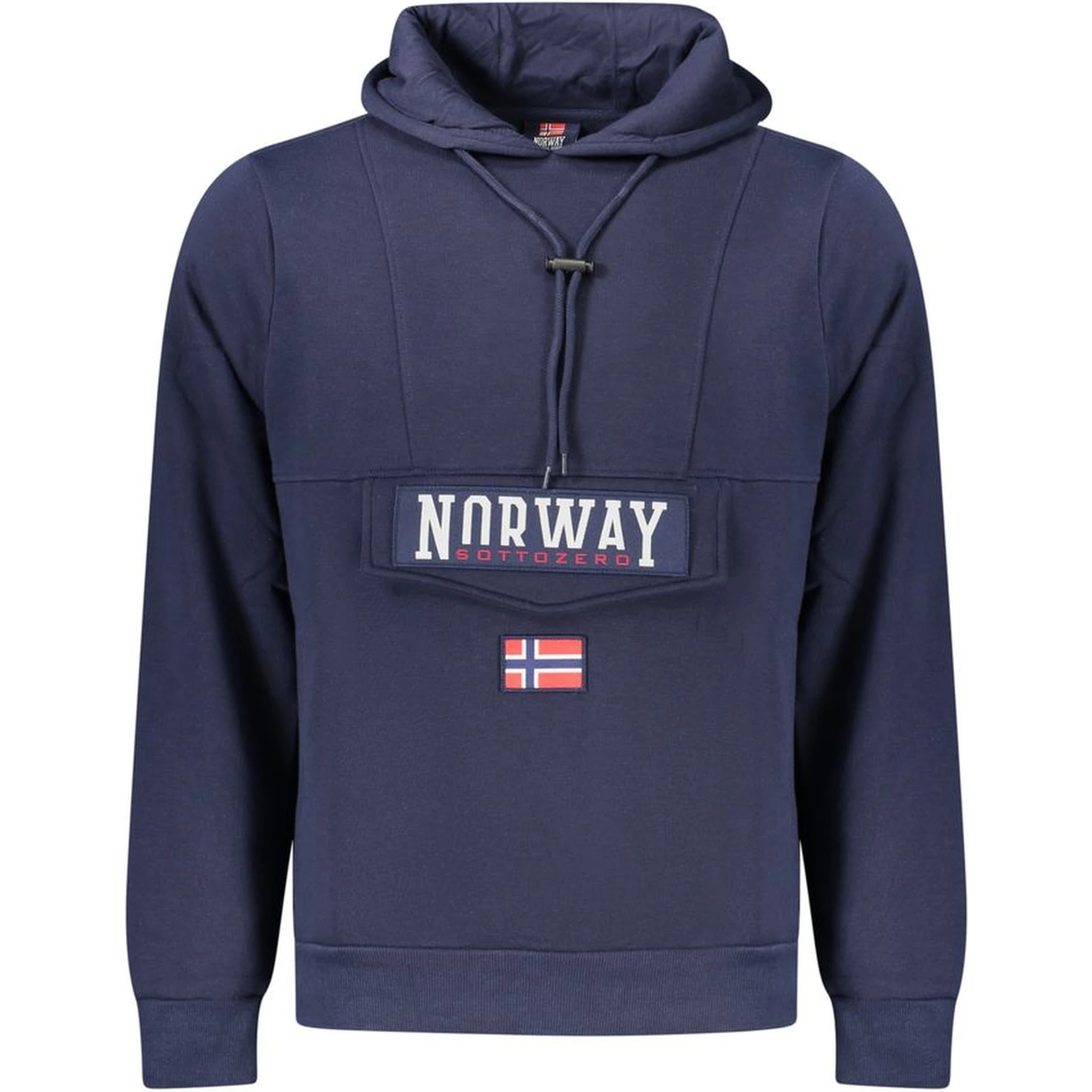 Blue Cotton Mens Hooded Sweatshirt