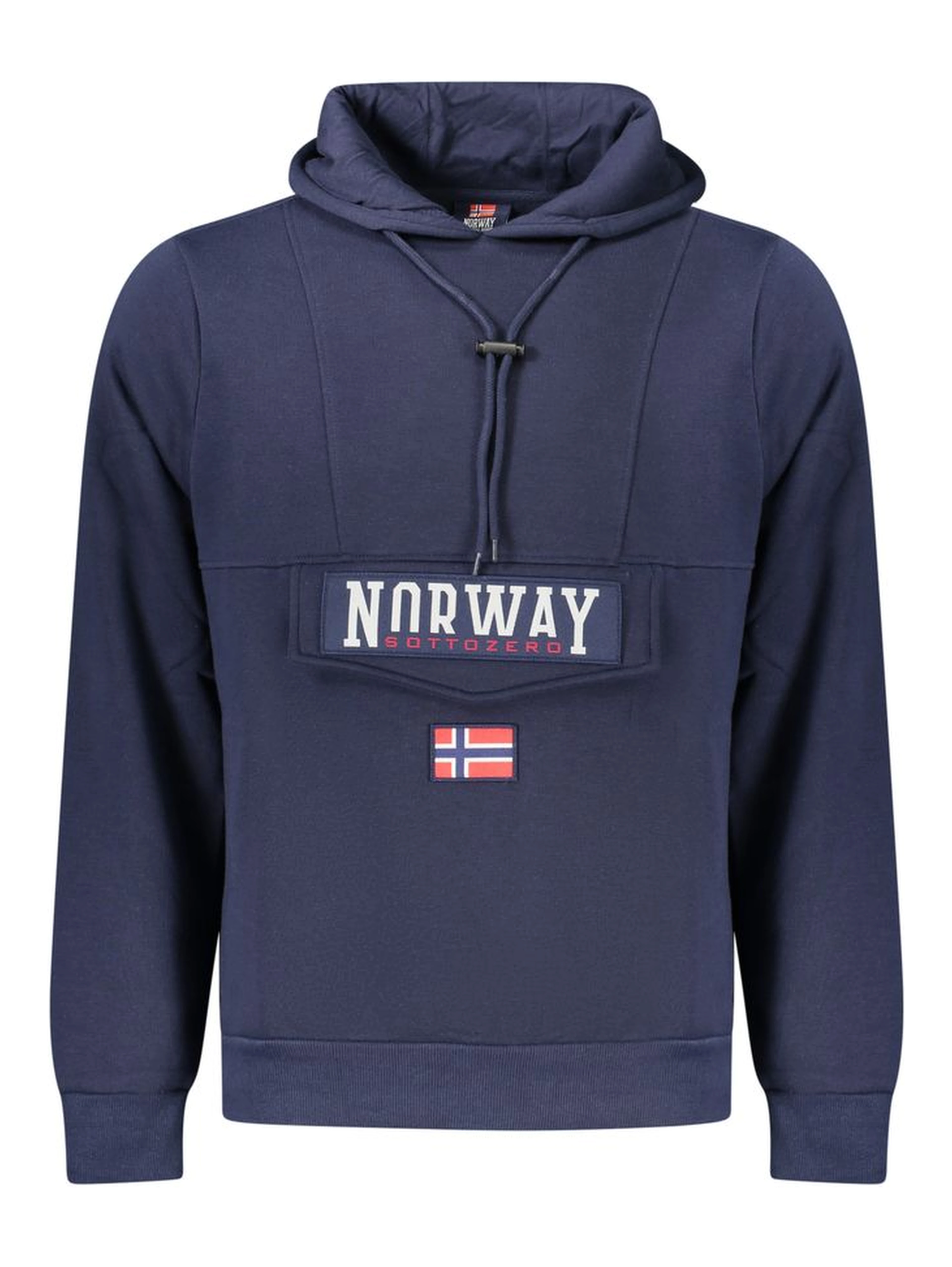 Blue Cotton Mens Hooded Sweatshirt