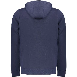 Blue Cotton Mens Hooded Sweatshirt