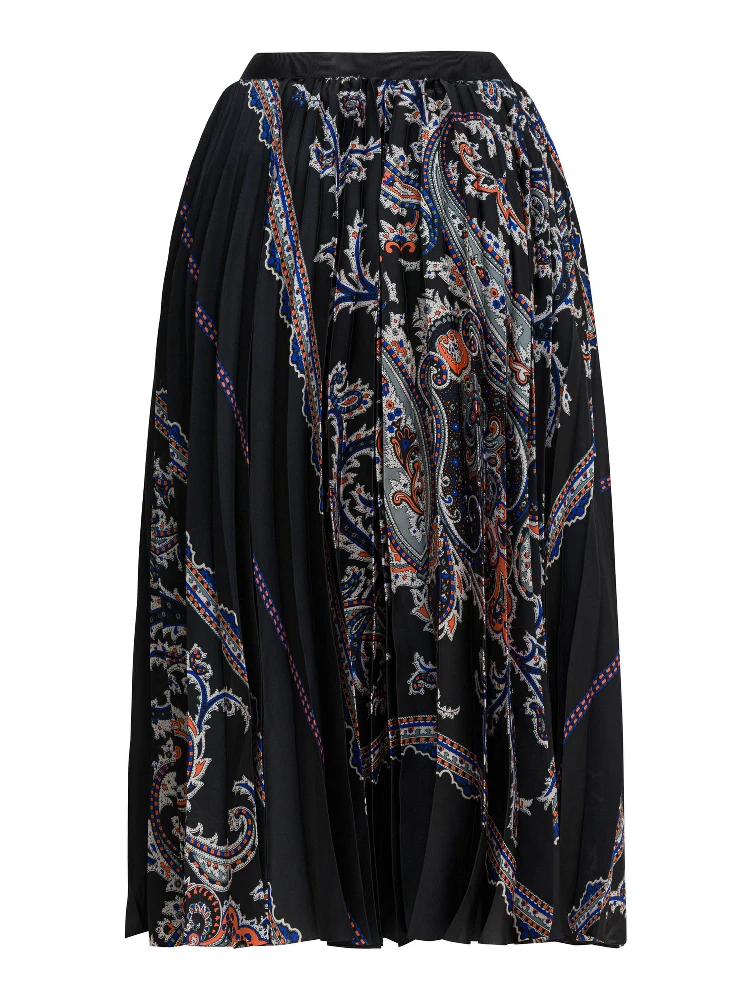 Pleated skirt with paisley print alternative