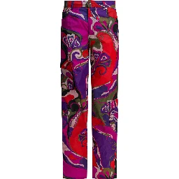 Cargo pants with Orchidee print