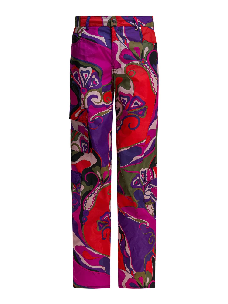 Cargo pants with Orchidee print