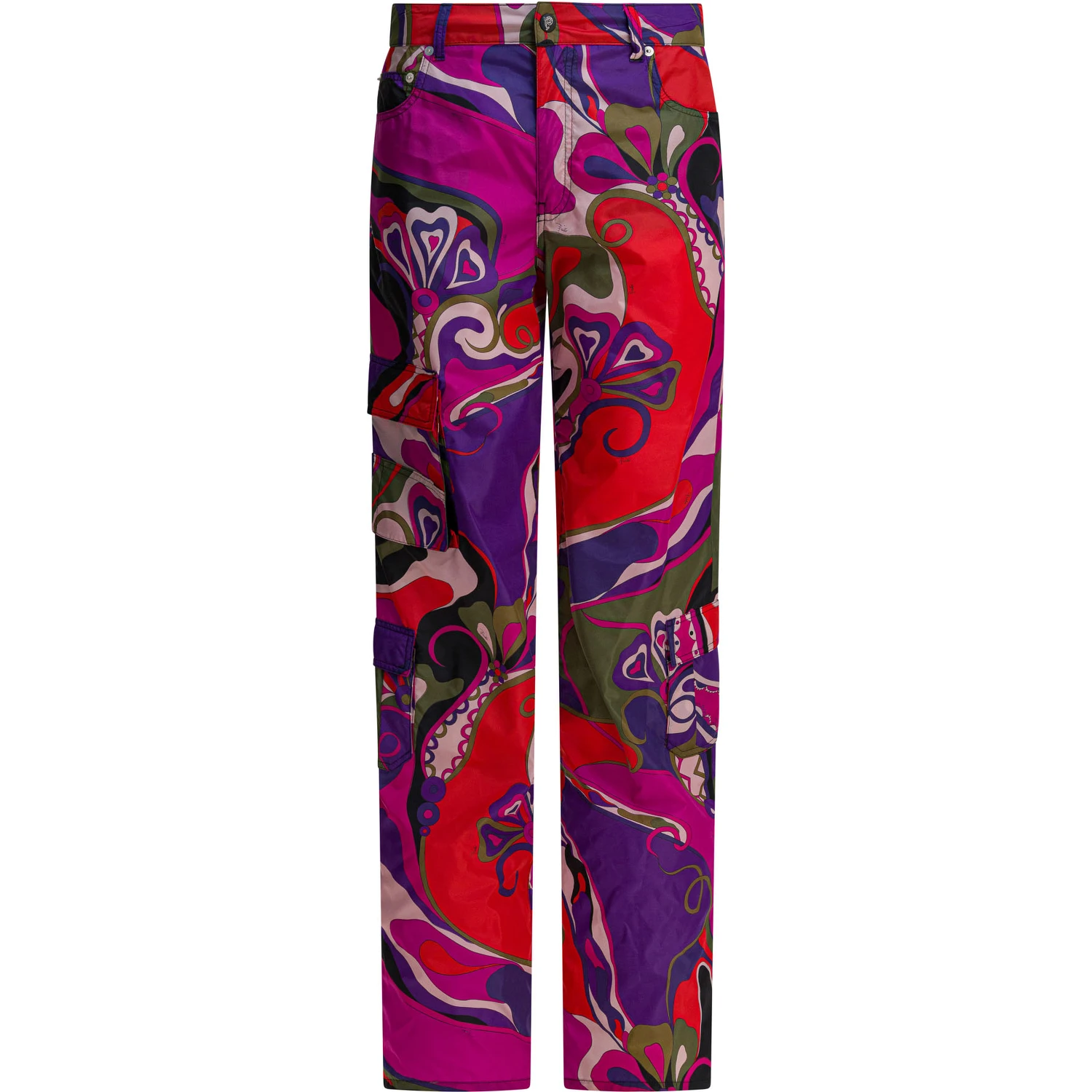 Cargo pants with Orchidee print