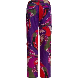 Cargo pants with Orchidee print