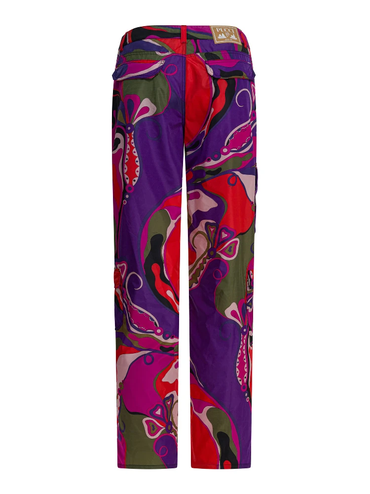 Cargo pants with Orchidee print alternative