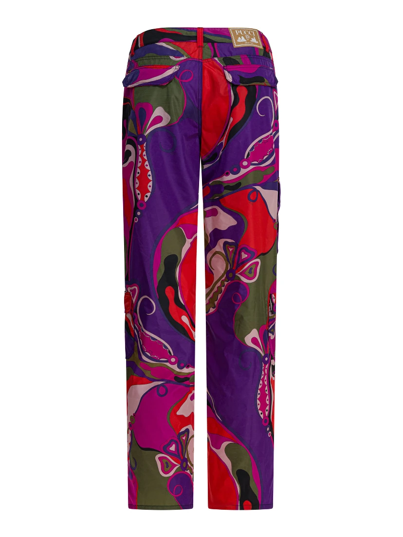 Cargo pants with Orchidee print