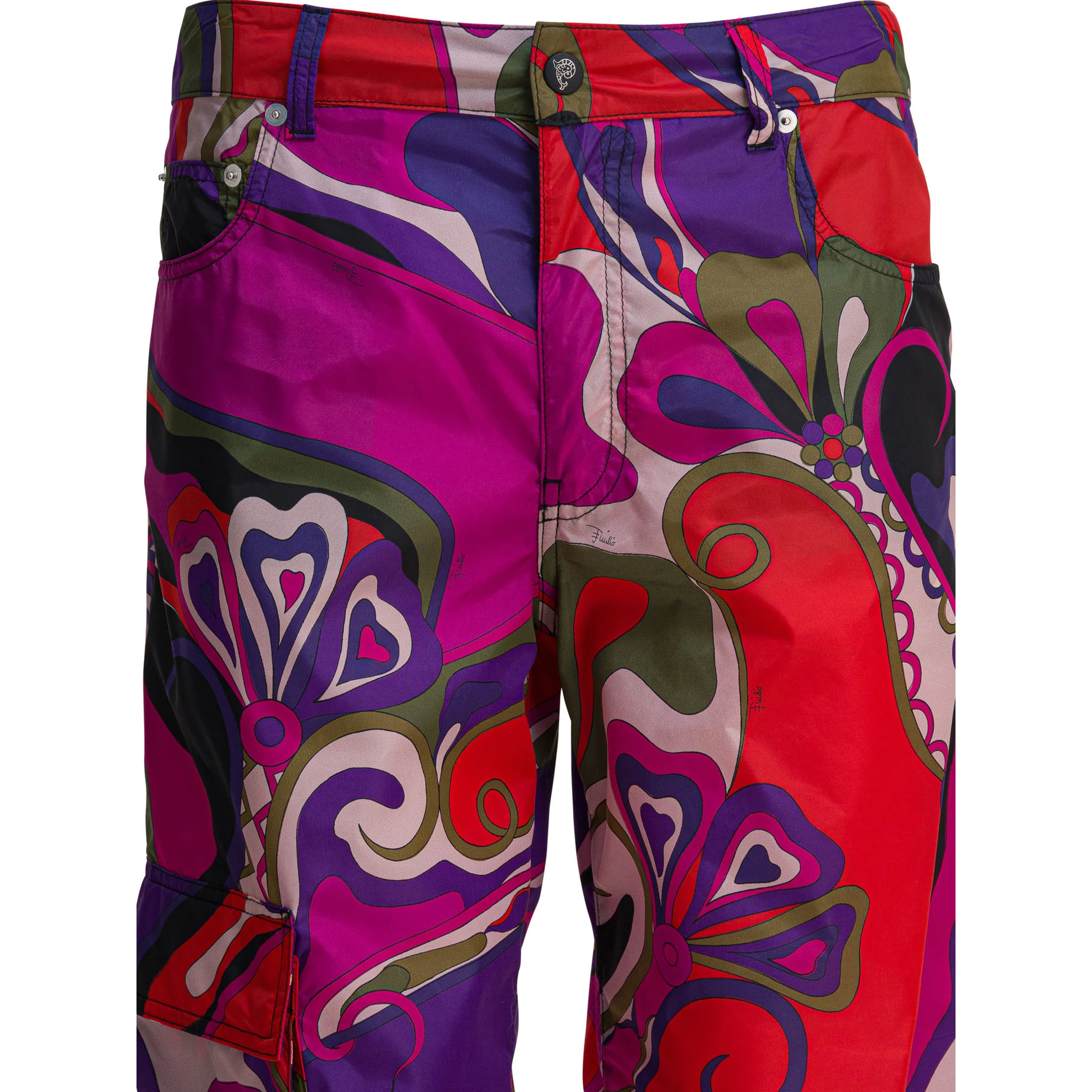 Cargo pants with Orchidee print