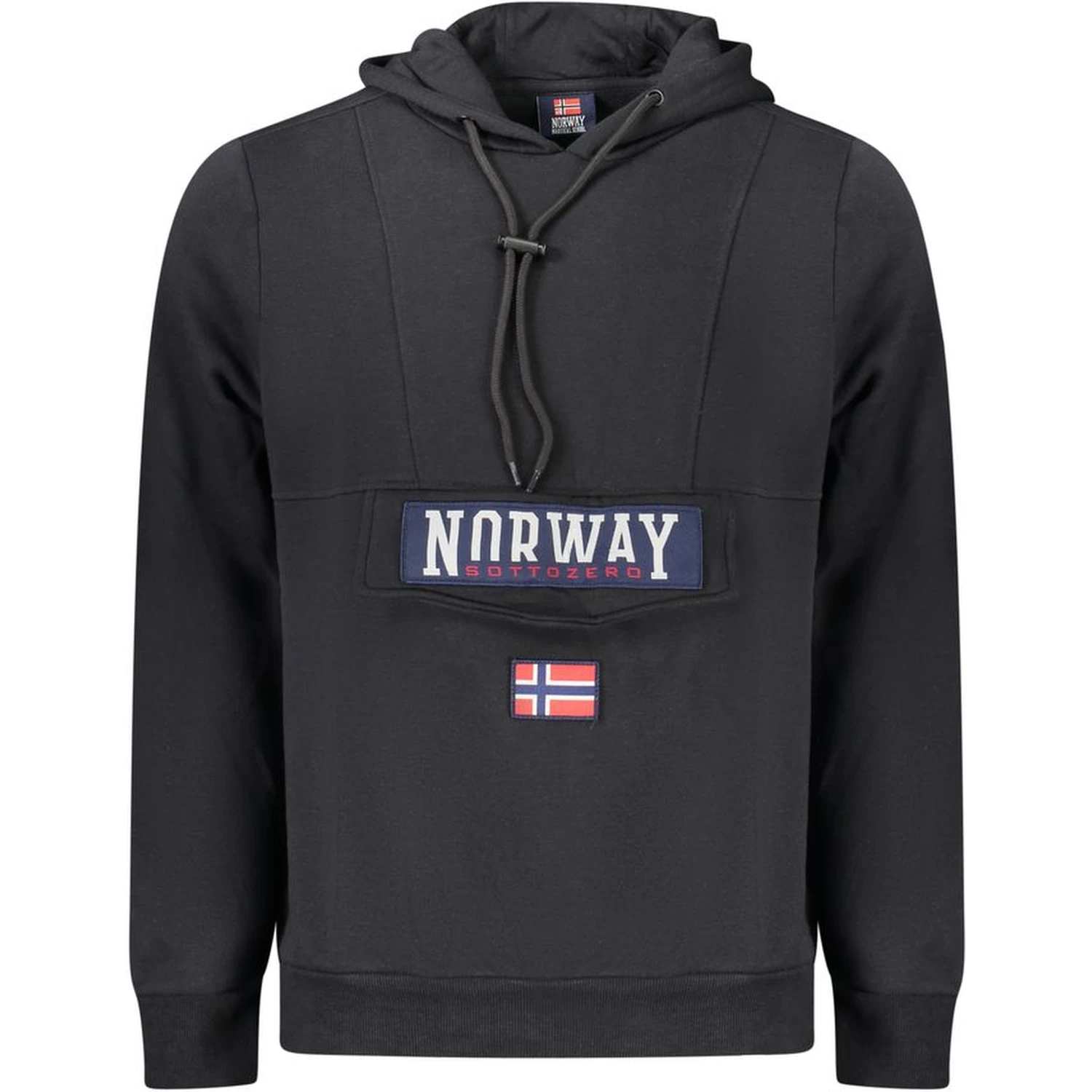 Black Cotton Men's Hooded Sweatshirt