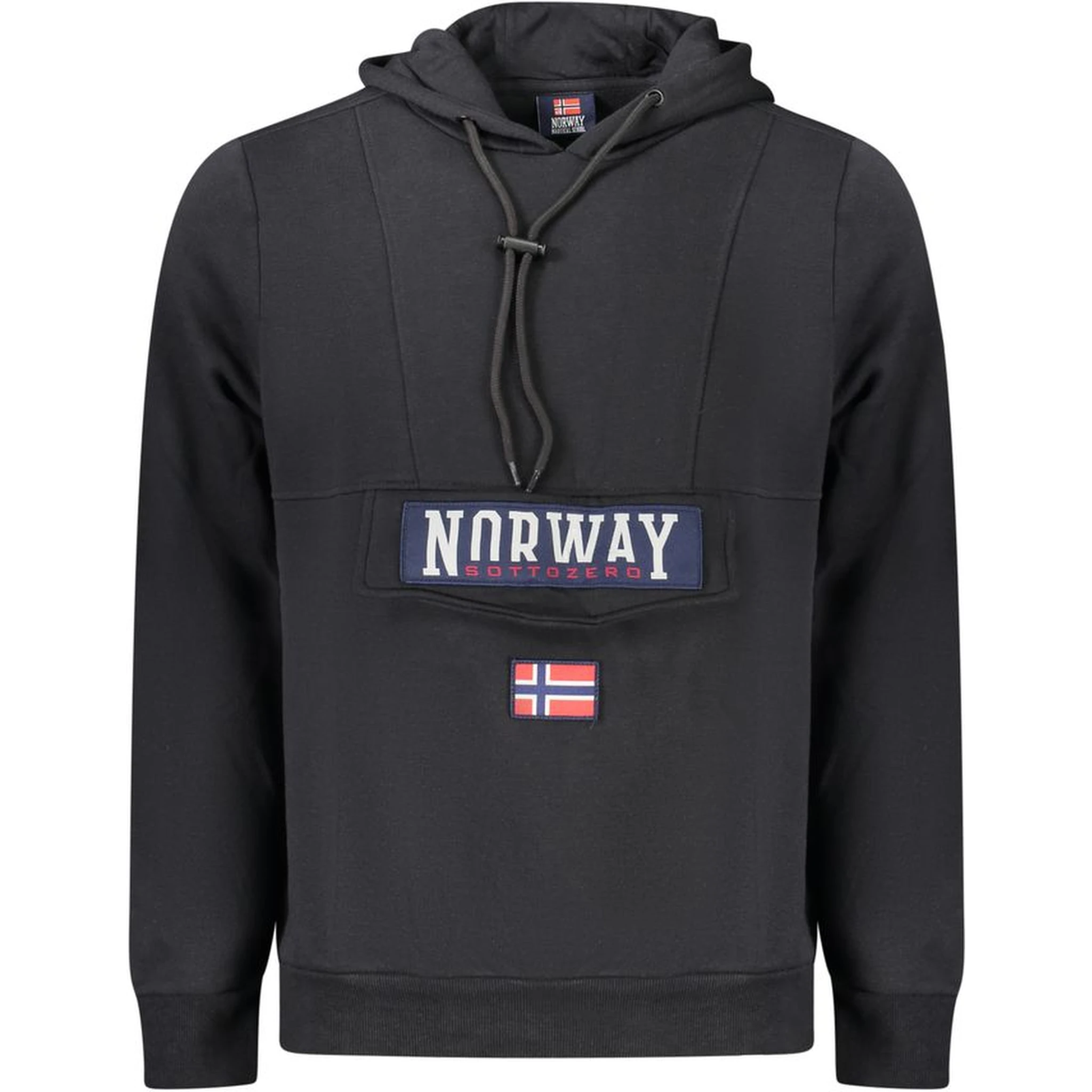 Black Cotton Men's Hooded Sweatshirt