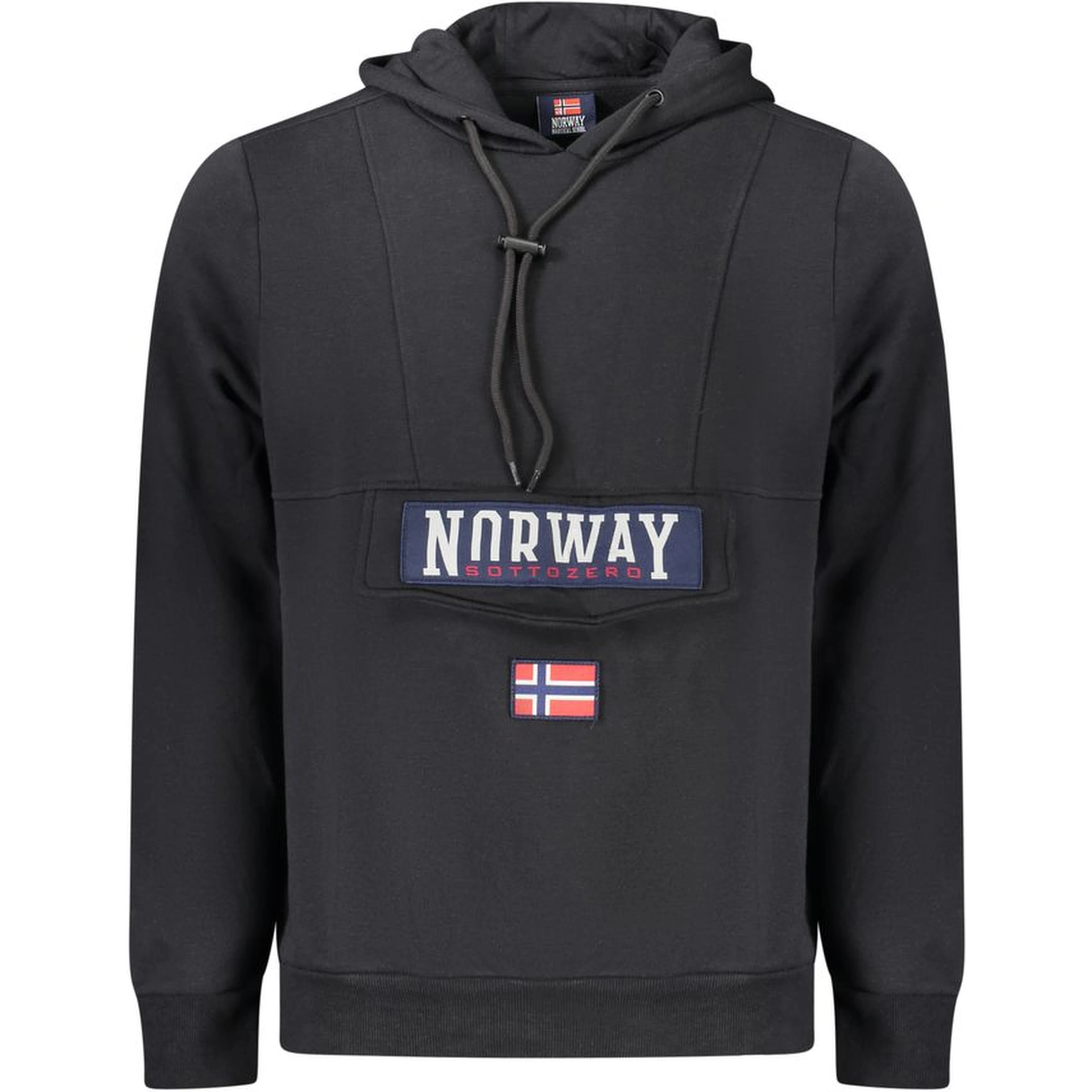 Black Cotton Men's Hooded Sweatshirt
