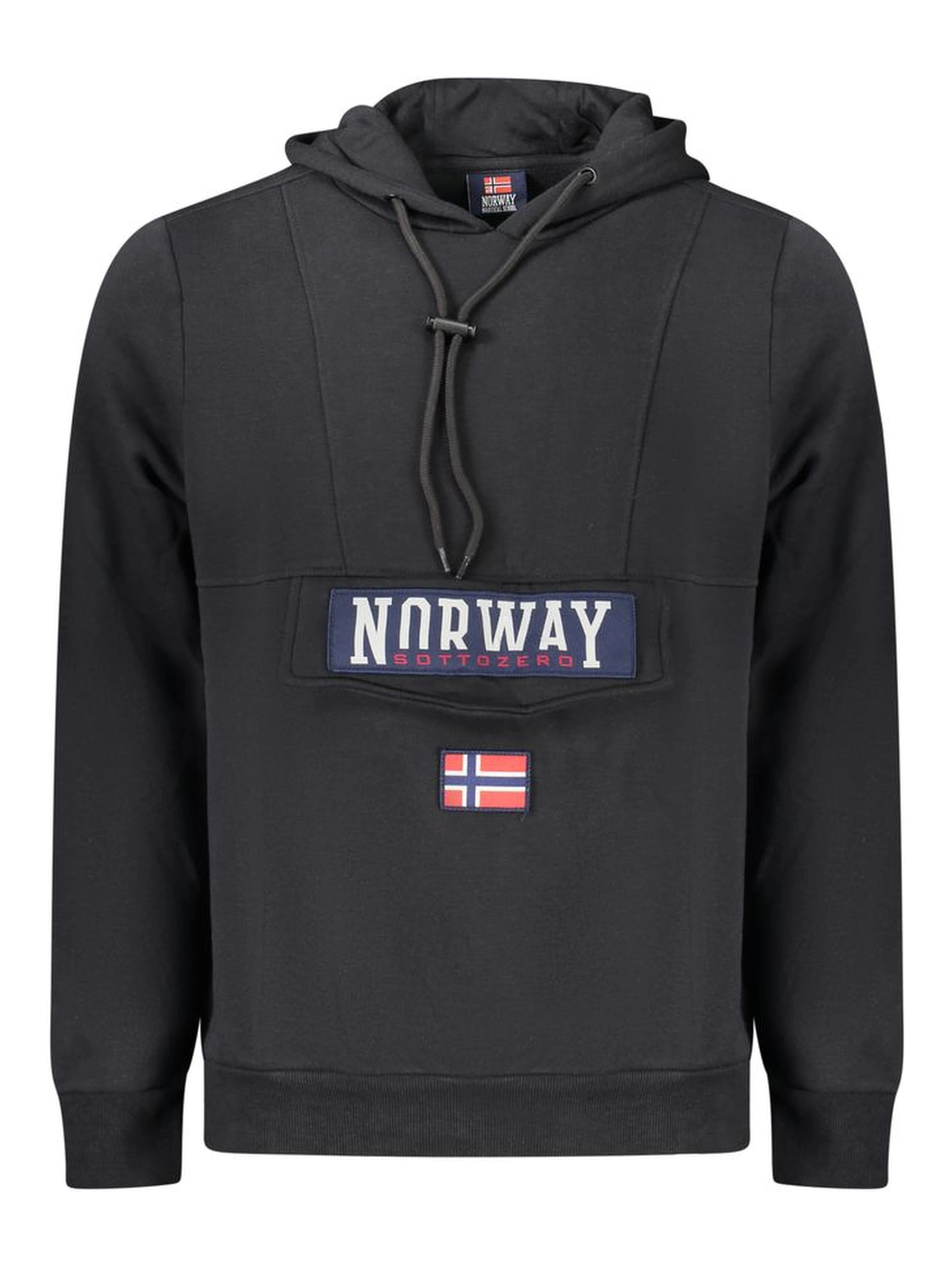 Black Cotton Men's Hooded Sweatshirt