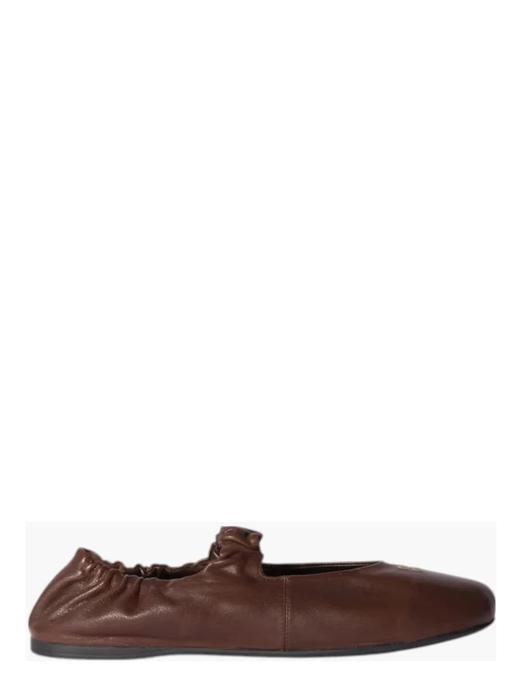 Leather ballerinas flat