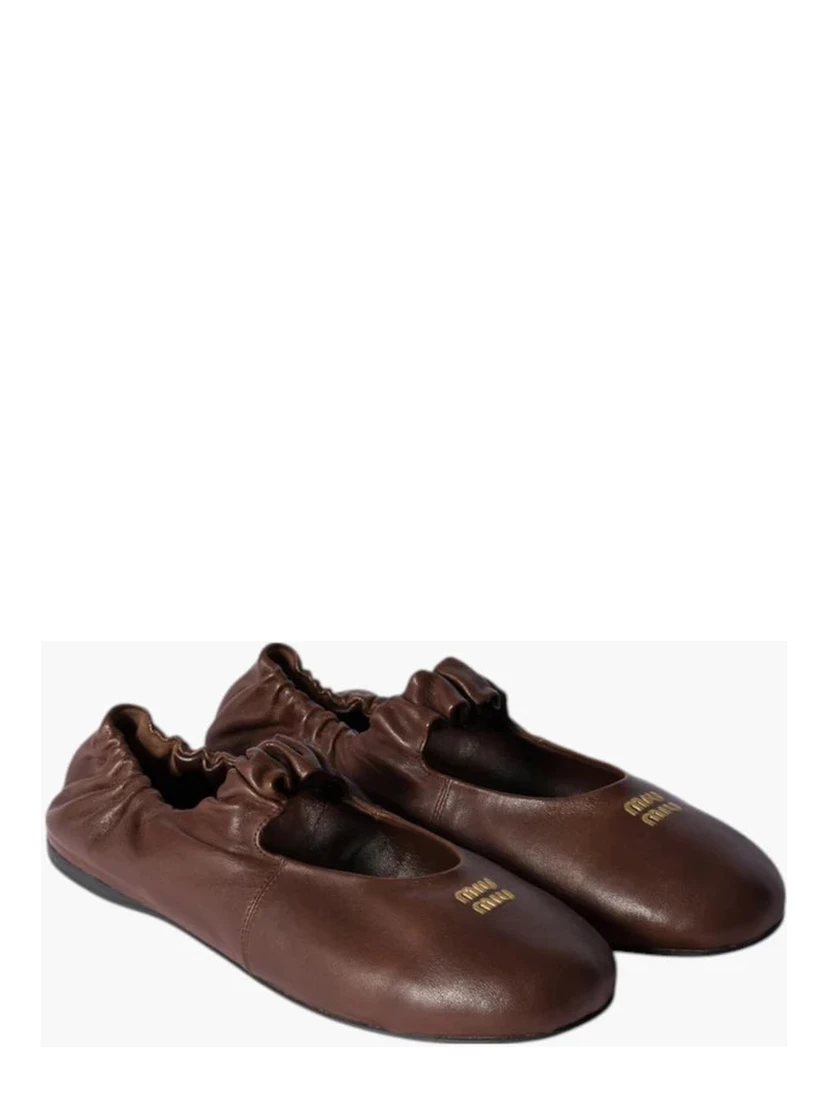 Leather ballerinas flat