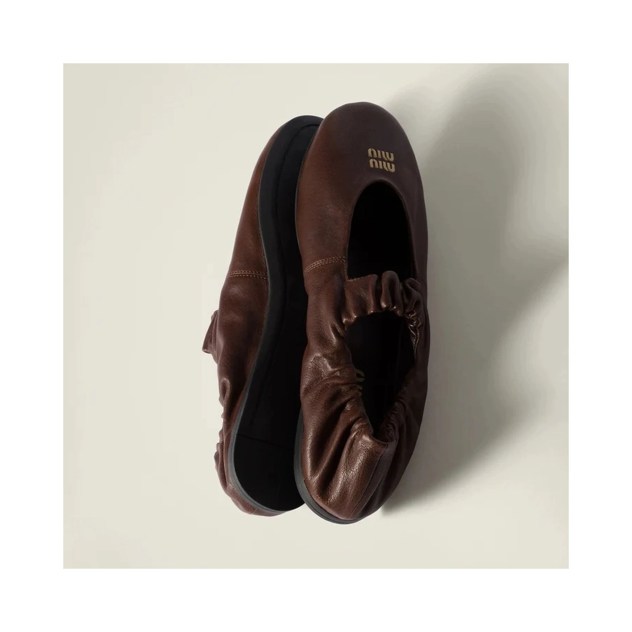 Leather ballerinas flat