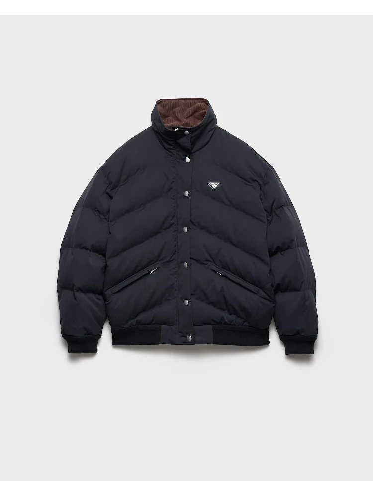 Down jacket in cotton and silk