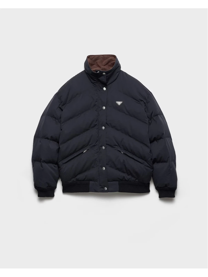 Down jacket in cotton and silk