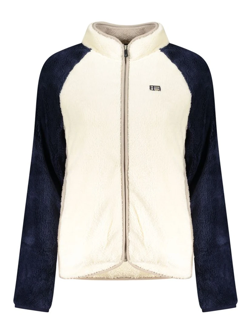 White Polyester Women Sweatshirt