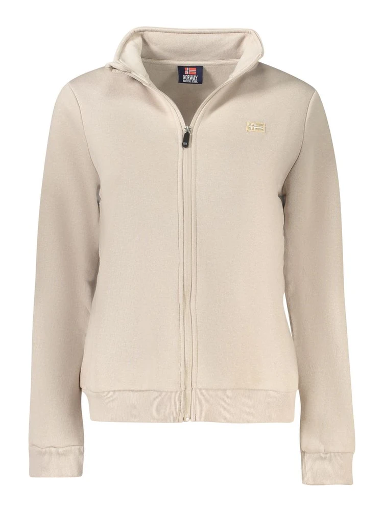Beige Cotton Women Sweatshirt