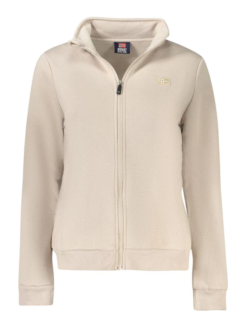 Beige Cotton Women Sweatshirt