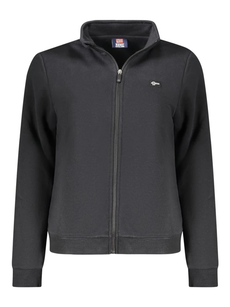 Black Cotton Women Sweatshirt