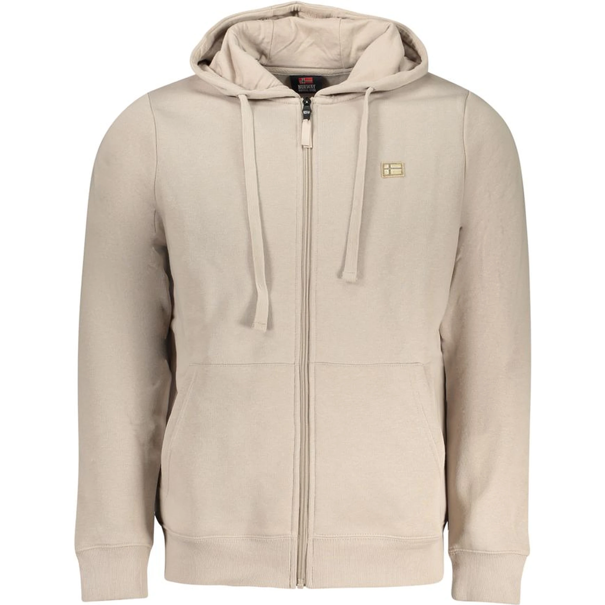 Beige Cotton Men's Hoodie Sweatshirt
