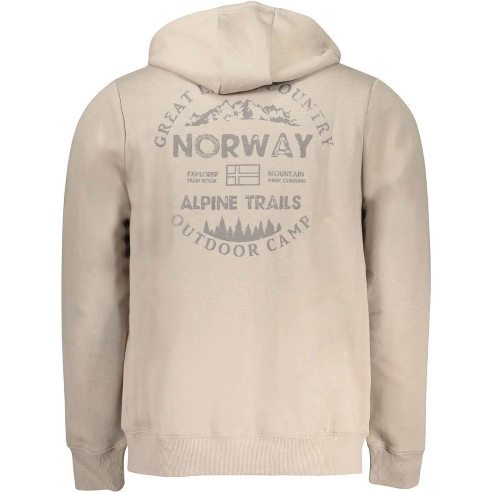 Beige Cotton Men's Hoodie Sweatshirt