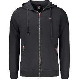 Black Cotton Men's Hoodie
