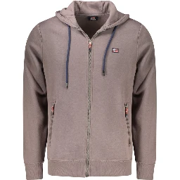 Marrone Cotton Men's Hooded Sweatshirt