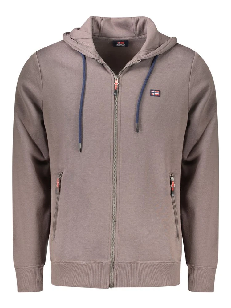 Marrone Cotton Men's Hooded Sweatshirt