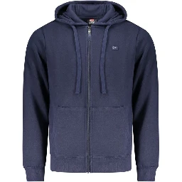 Blue Cotton Men's Hoodie Sweatshirt