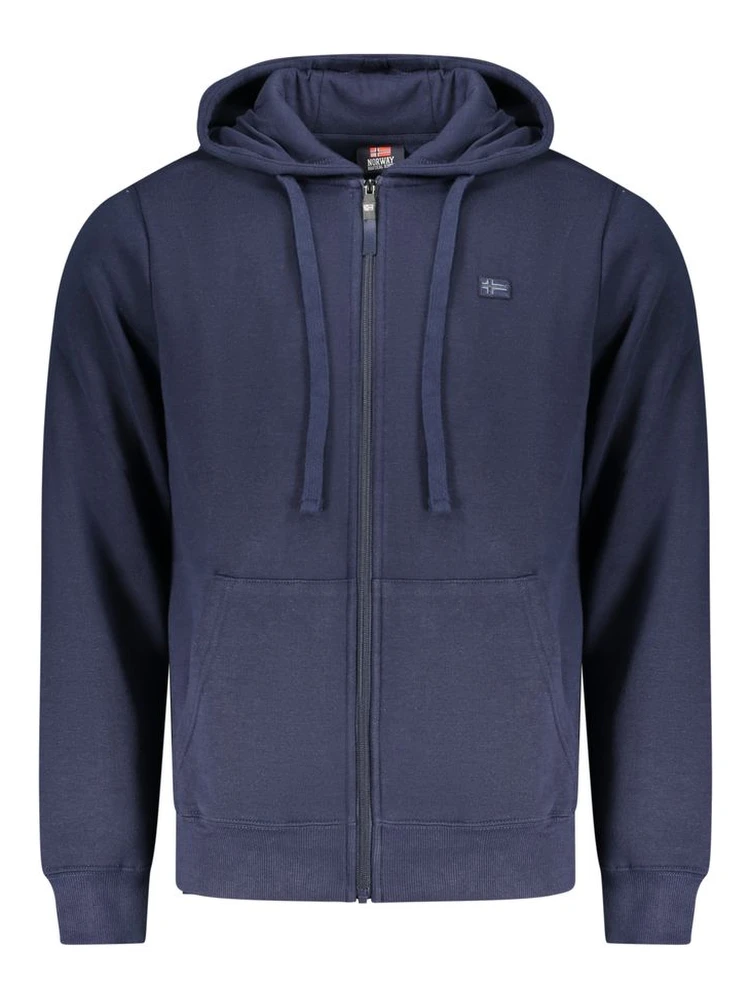 Blue Cotton Men's Hoodie Sweatshirt