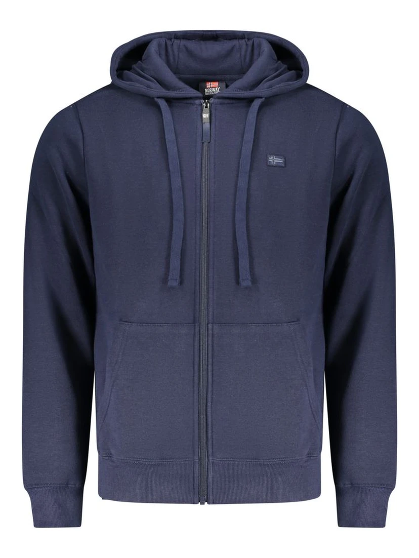 Blue Cotton Men's Hoodie Sweatshirt