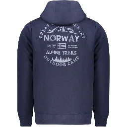 Blue Cotton Men's Hoodie Sweatshirt