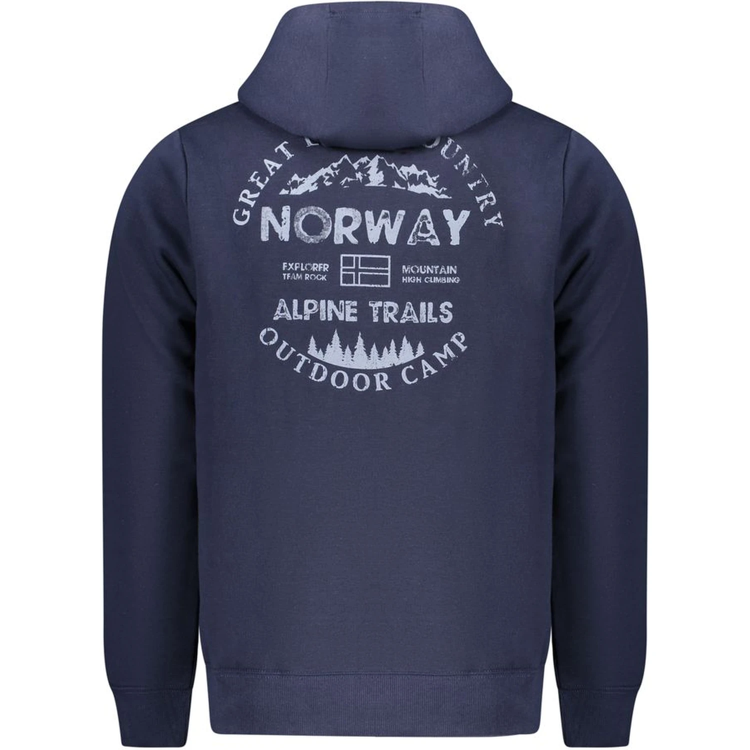 Blue Cotton Men's Hoodie Sweatshirt