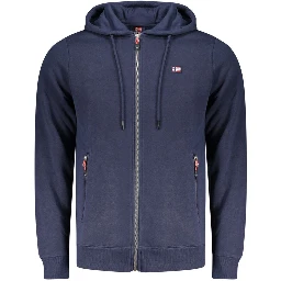 Blue Cotton Men's Hoodie