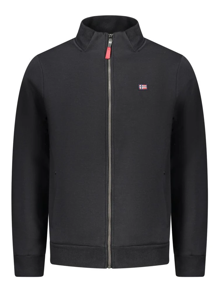 Black Cotton Men Sweatshirt