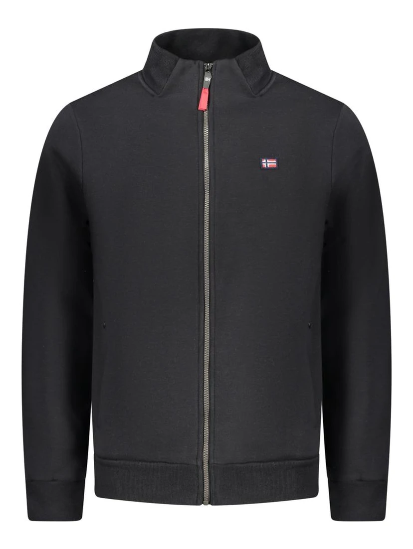 Black Cotton Men Sweatshirt