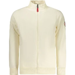White Cotton Men Sweatshirt