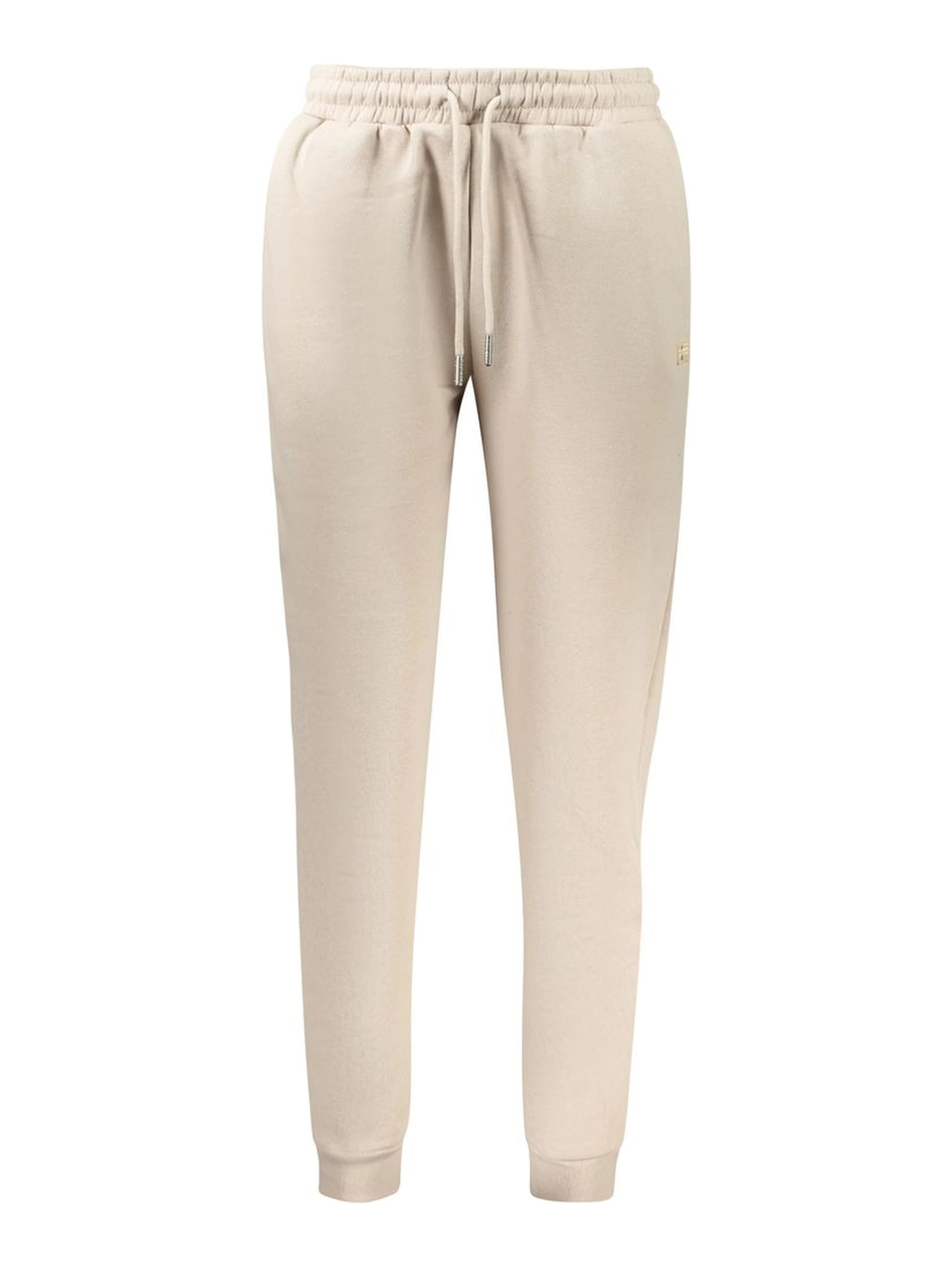 Beige Cotton Women Sweatpant