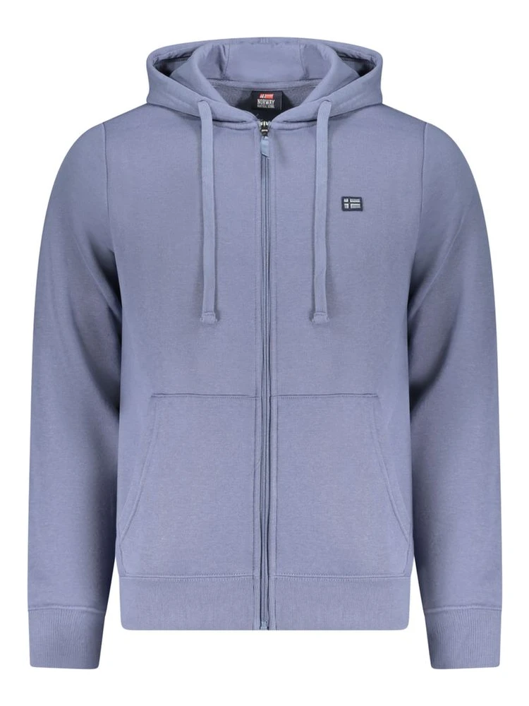 Blue Cotton Men's Hoodie Sweatshirt