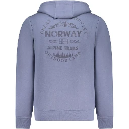 Blue Cotton Men's Hoodie Sweatshirt