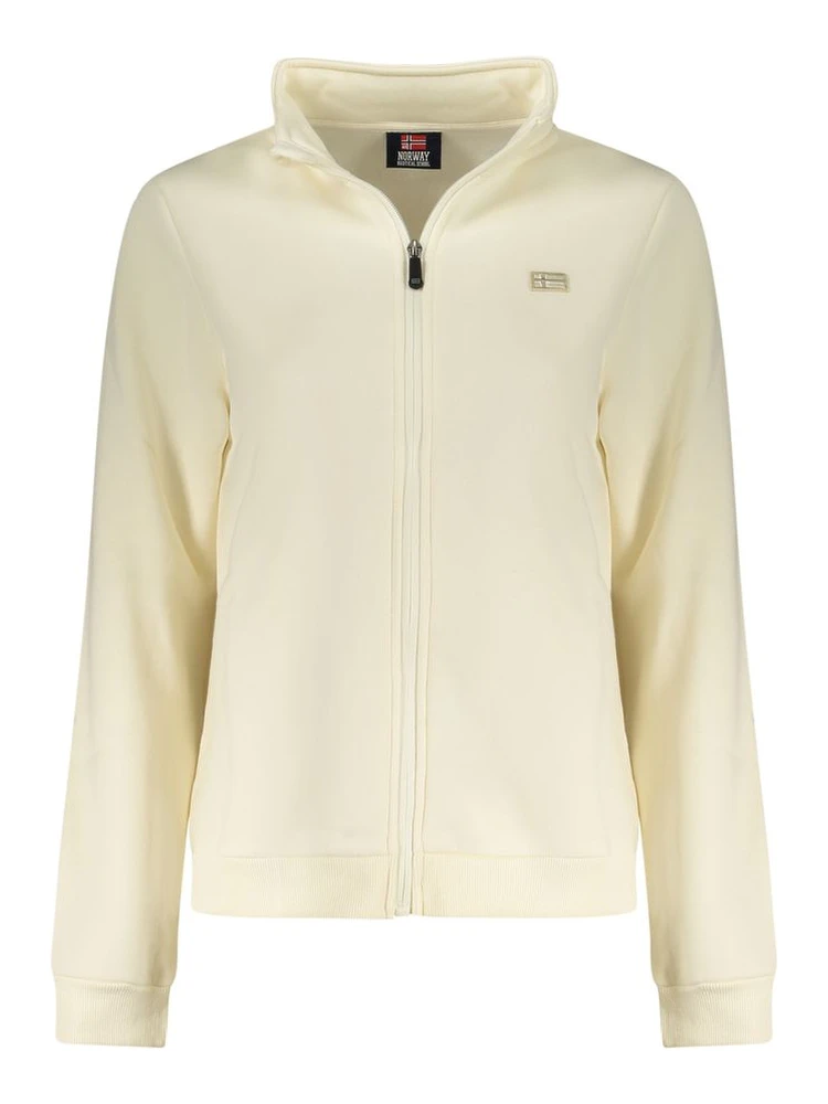 White Cotton Women Sweatshirt