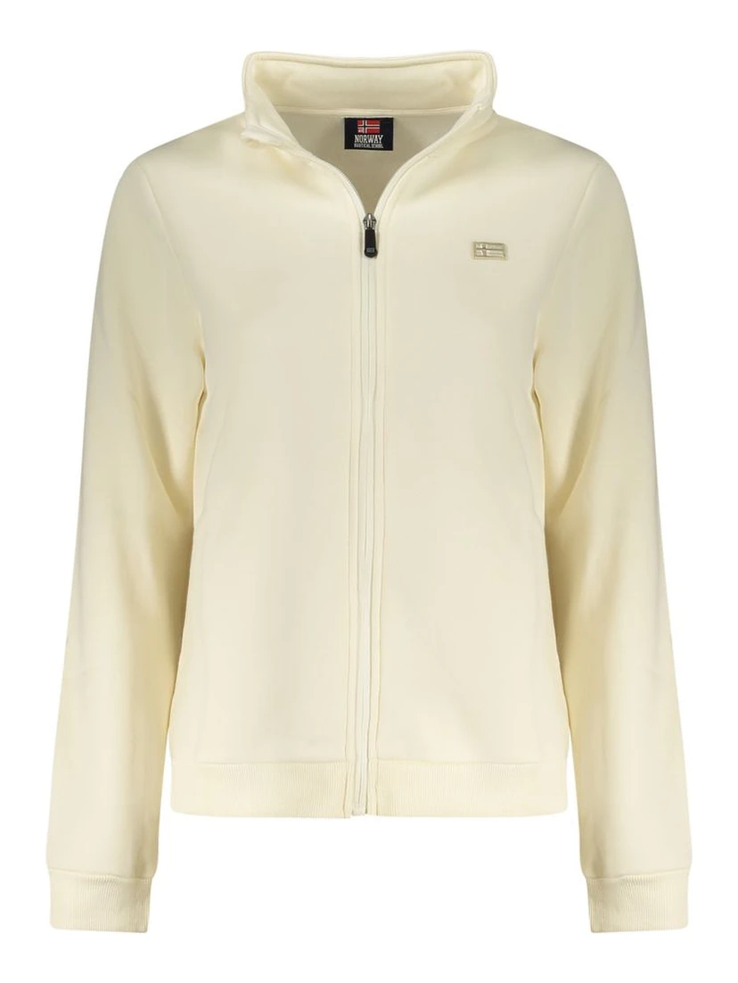 White Cotton Women Sweatshirt