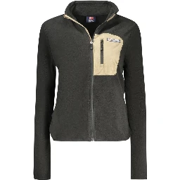 Black Polyester Women Sweatshirt