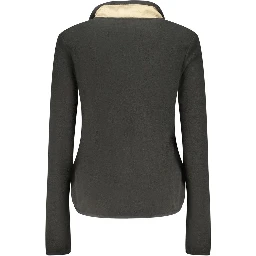 Black Polyester Women Sweatshirt