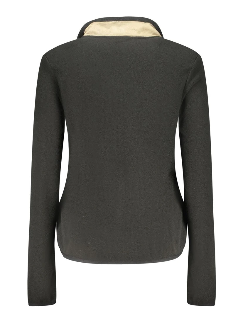 Black Polyester Women Sweatshirt